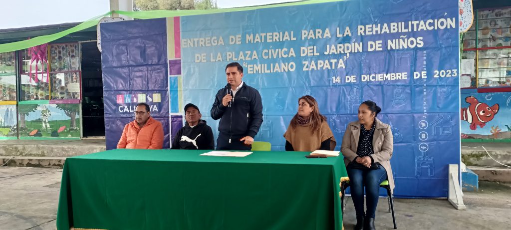 Recibe Material de Construcción el Jardín de Niños «Emiliano Zapata» de San Bartolito Tlatelolco