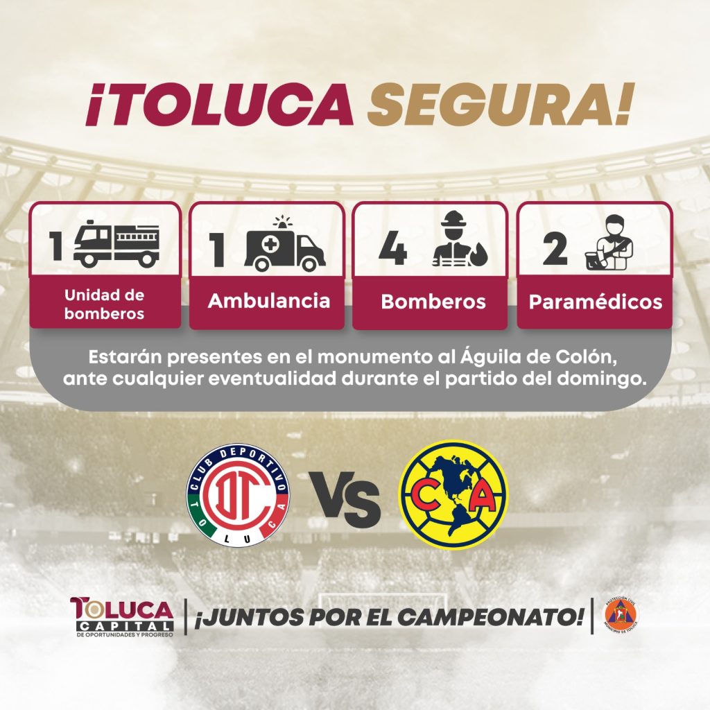 Lista Toluca Para Recibir con Seguridad la Final Diablos vs Águilas
