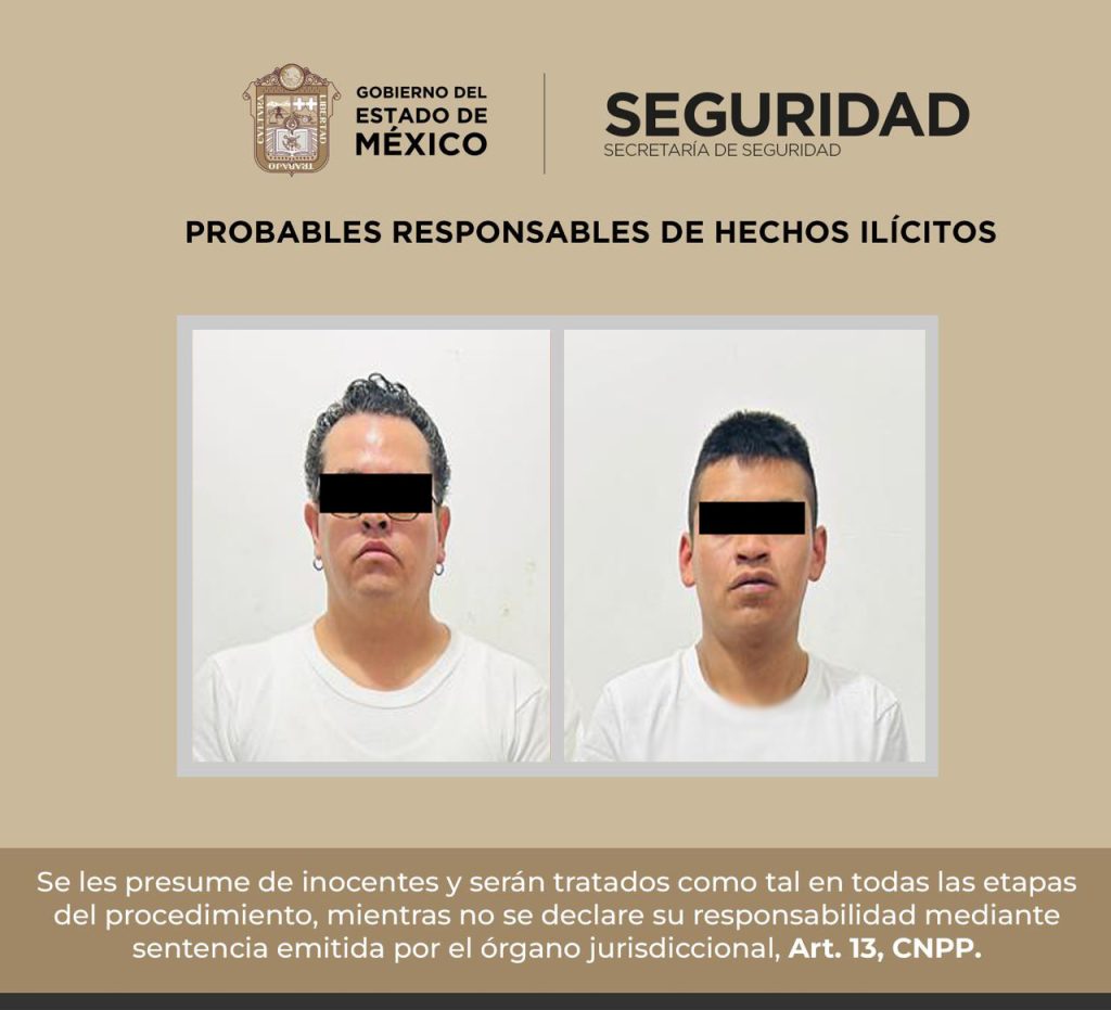 Aprehenden a Dos Posibles Implicados en Delitos Contra la Salud, Portación de Arma de Fuego y Robo con Violencia