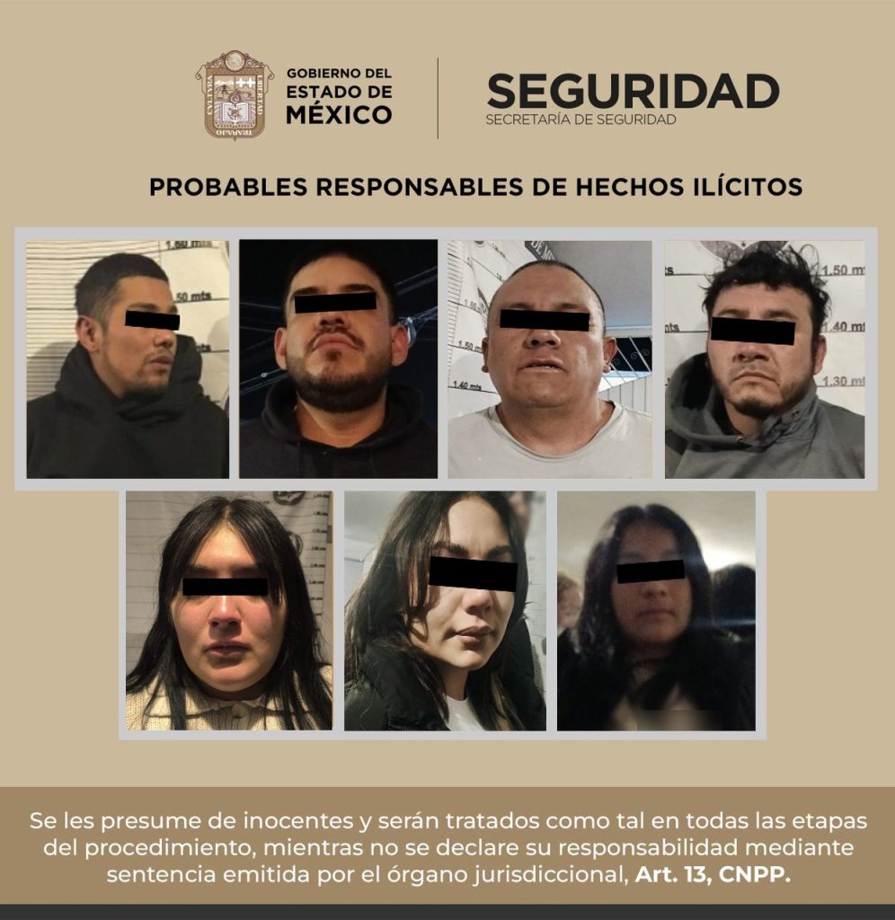 Detienen a Siete Personas Probables Implicadas en Portación de Arma de Fuego y Contra la Salud