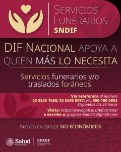 DIF Nacional Fortalece el Apoyo Social con Servicios Funerarios Gratuitos