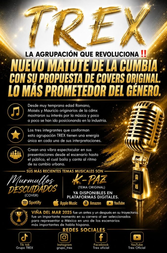 TREX, la Nueva Propuesta de Cumbia Urbana que Busca Conquistar al Público Mexicano